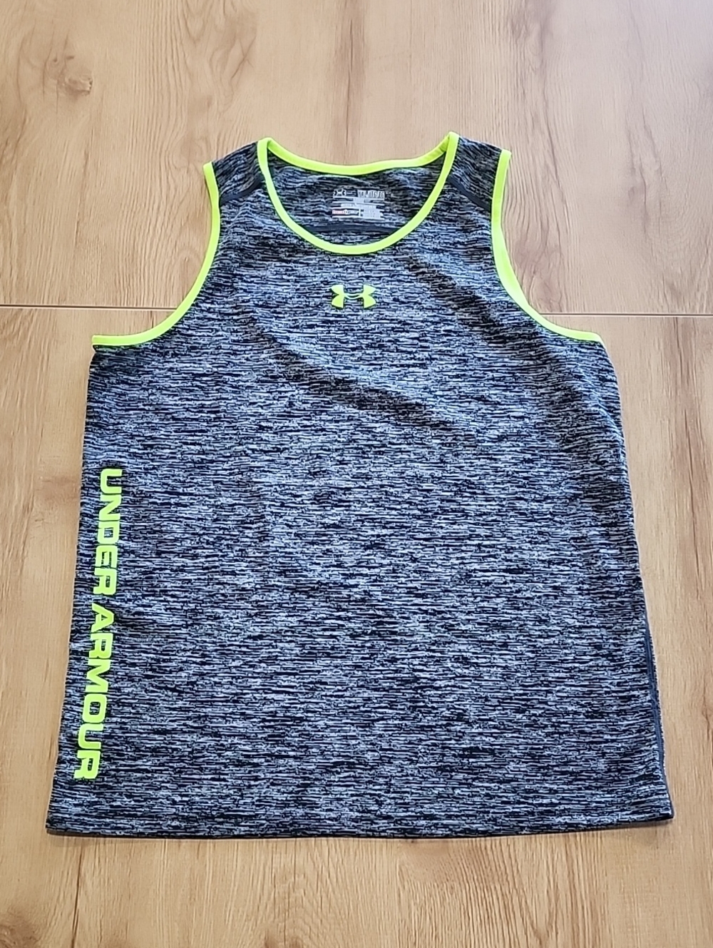 Under Armour Heather Gray Tank with Neon Green Trim